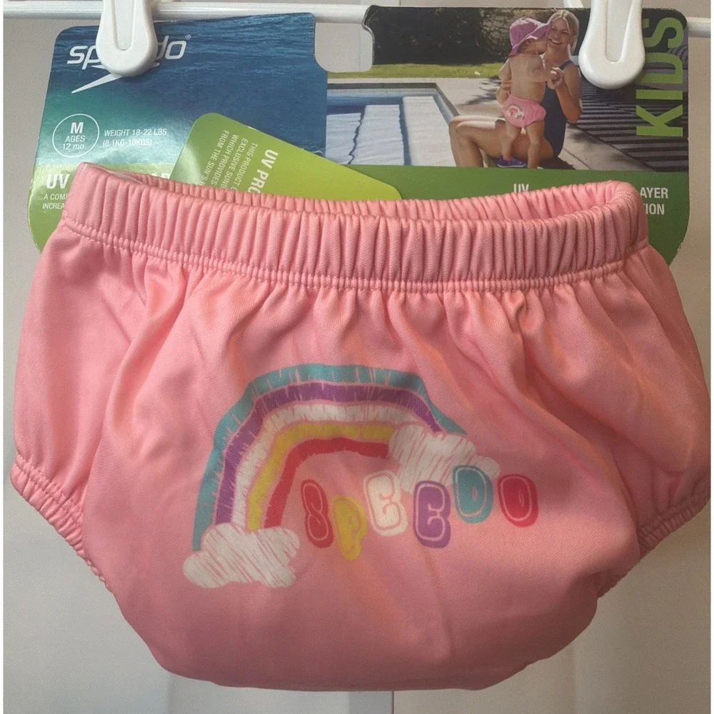 Speedo UV Swim Diaper with Snaps Pink Triple Layer Protection Size M (18-22lbs)
